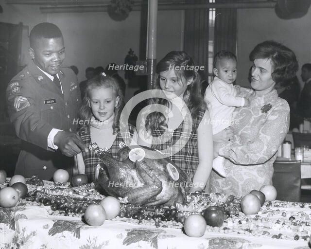 Thanksgiving Day celebrations at the consolidated mess, Fort Sheridan, Illinois, USA, 1969. Artist: SP5 Bond