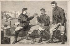 Thanksgiving Day in the Army - After Dinner: The Wish-Bone, 1864. Creator: Winslow Homer (American, 1836-1910)
