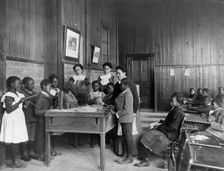 Thanksgiving Day lesson at Whittier, 1899 or 1900. Creator: Frances Benjamin Johnston