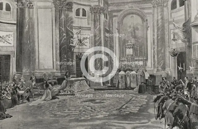Thanksgiving for the 'pacification' of the Philippines, Madrid, Spain, 24 January 1898.  Creator: Enrique Laporta Valor.