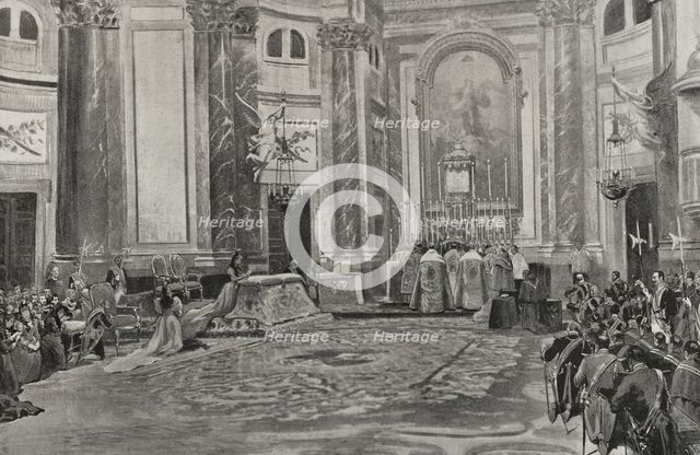 Thanksgiving for the 'pacification' of the Philippines, Madrid, Spain, 24 January 1898.  Creator: Enrique Laporta Valor.