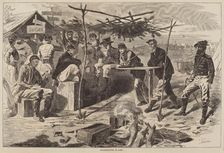 Thanksgiving in Camp, published 1862. Creator: Winslow Homer