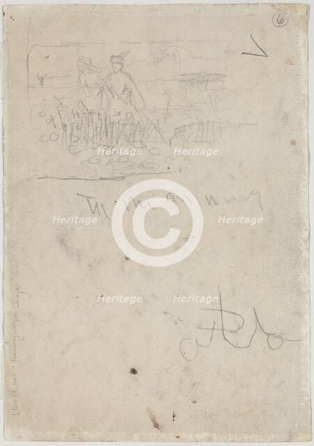 Thanksgiving in Camp [verso], n.d.. Creator: Winslow Homer.