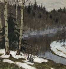 Thawed Patches in the Taiga near Krasnoyarsk. Early Spring, 1904. Creator: Boris Vasilievich Smirnov