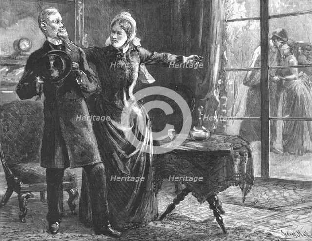 ''That Unfortunate Marriage, by Francis Eleanor Trollope; "Hush! Hold your tongue!" cried Mrs. Dobbs Creator: Sydney Prior Hall.