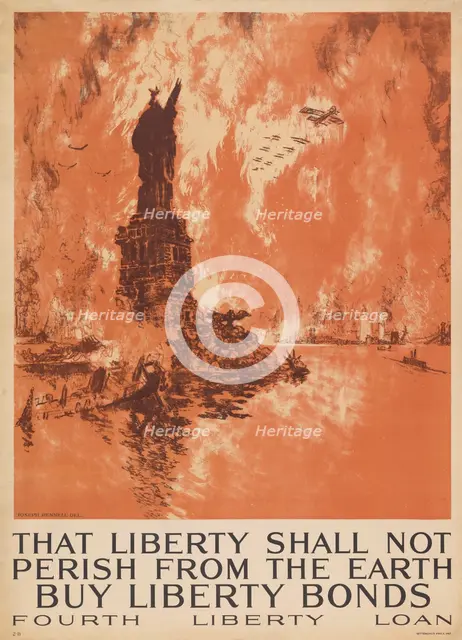 That Liberty Shall Not Perish from the Earth. Buy Liberty Bonds. Fourth Liberty Loan..., 1918. Creator: Joseph Pennell.