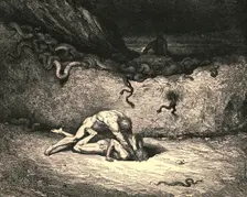 That sprite of air is Schicchi; in like mood of random mischief vents he still his spite c1890. Creator: Gustave Doré