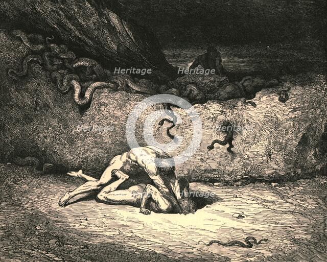 'That sprite of air is Schicchi; in like mood of random mischief vents he still his spite', c1890.  Creator: Gustave Doré.