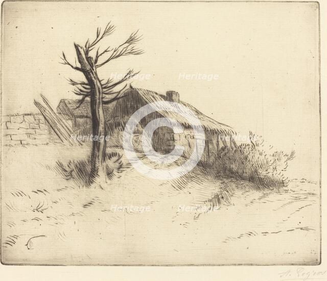 Thatched Cottage (Chaumiere). Creator: Alphonse Legros.