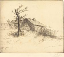 Thatched Cottage (Chaumiere). Creator: Alphonse Legros