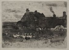 Thatched Cottages, 1878. Creator: Félix Hilaire Buhot (French, 1847-1898)