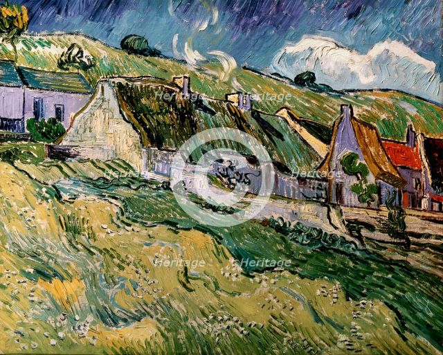 'Thatched Cottages in Cordeville', 1890.  Artist: Vincent van Gogh