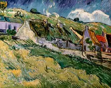 Thatched Cottages in Cordeville 1890. Artist: Vincent van Gogh
