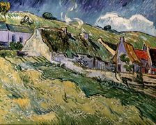 Thatched Cottages in Cordeville 1890. Artist: Vincent van Gogh