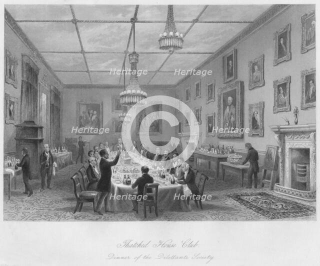 'Thatched House Club. Dinner of the Dilettanti Society', c1841. Artist: John Henry Le Keux.