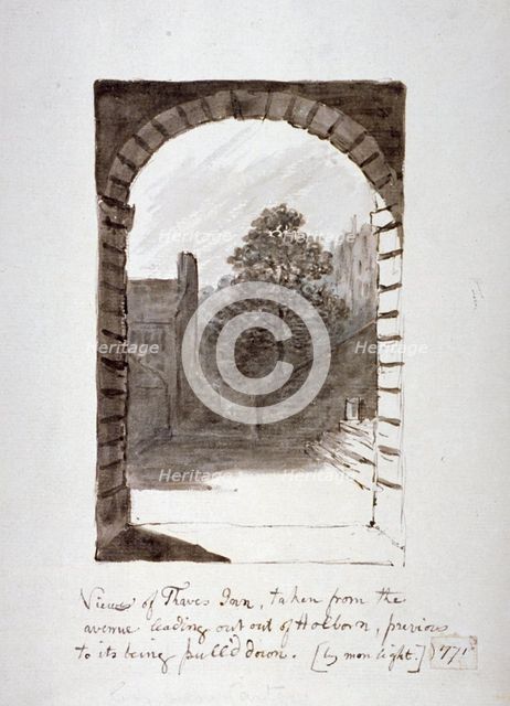 'Thaves Inn' (ie Thavies' Inn), Holborn, London, 1771.                Artist: John Carter