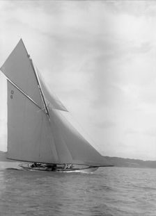 The 15 Metre cutter Sophie Elizabeth sailing close-hauled, 1911. Creator: Kirk & Sons of Cowes