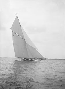 The 15 Metre class sailing yacht Paula III 1913. Creator: Kirk & Sons of Cowes