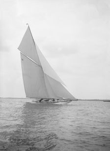 The 15 Metre class sailing yacht Paula III 1913. Creator: Kirk & Sons of Cowes