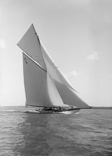 The 15 Metre class sailing yacht Tuiga 1911. Creator: Kirk & Sons of Cowes