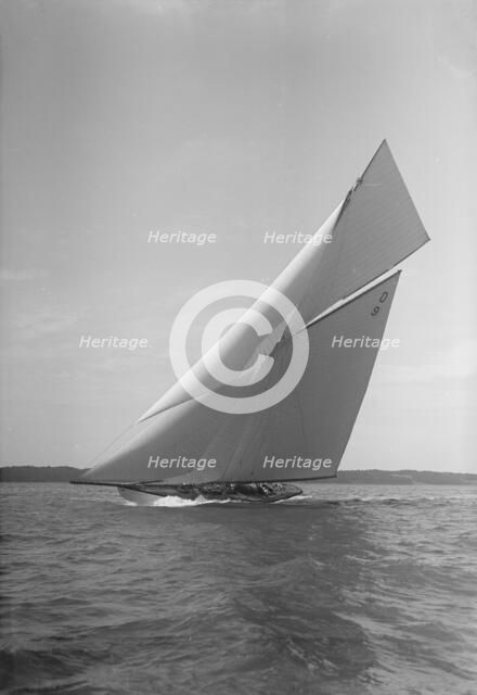 The 15 Metre class sailing yacht 'Tuiga', 1911. Creator: Kirk & Sons of Cowes.