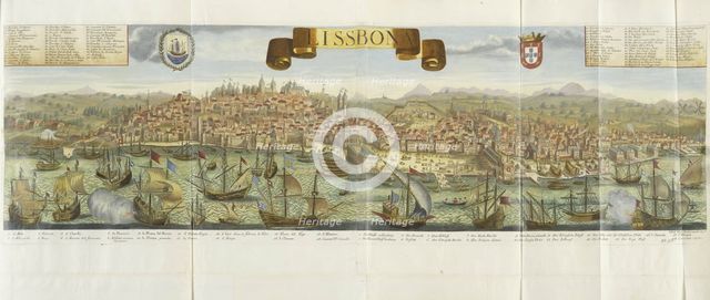 The 1755 Lisbon earthquake. From the "Augsburgische Sammlung" by J. M. Roth, 1756. Creator: Anonymous.