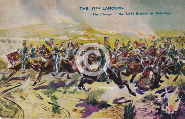 'The 17th Lancers. The Charge of the Light Brigade at Balaclava', 1854, (1939). Artist: Unknown.