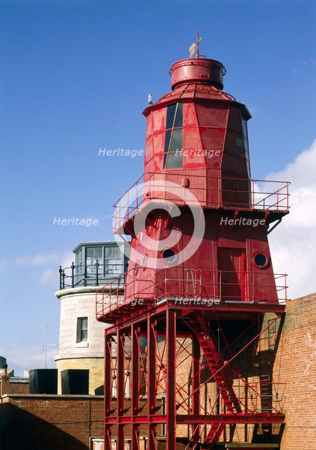 The 1865 and 1911 lighthouses, Hurst Castle, Hampshire, 1994. Artist: Unknown