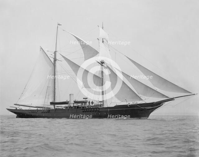 The 1894 built schooner 'Xarifa' under sail, 1899. Creator: Kirk & Sons of Cowes.