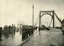 The 18th Hussars Guarding a Bridge on the Rhine at Cologne (1919). Creator: Unknown