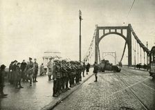 The 18th Hussars Guarding a Bridge on the Rhine at Cologne (1919). Creator: Unknown