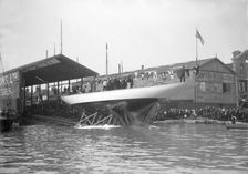 The 19-metre Norada launch from the Camper & Nicholsons boat yard, Gosport, 1911. Creator: Kirk & Sons of Cowes