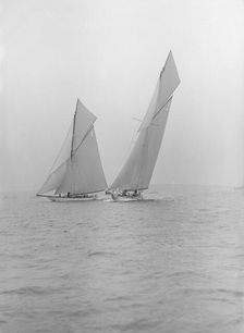 The 19-metre class Norada & Mariquita 1913. Creator: Kirk & Sons of Cowes