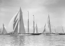 The 19-metres class Octavia Norada Corona & Mariquita racing at Cowes, 1911. Creator: Kirk & Sons of Cowes