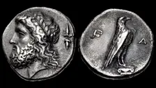 The 107th Olympiad. Obverse: Head of Zeus, Reverse: Eagle. Elis, Olympia, 352 BC