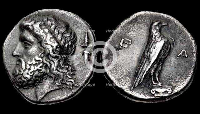 The 107th Olympiad. Obverse: Head of Zeus, Reverse: Eagle. Elis, Olympia, 352 BC.