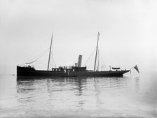 The 116 ton steam yacht Athena at anchor, 1911. Creator: Kirk & Sons of Cowes