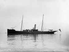 The 116 ton steam yacht Athena at anchor, 1911. Creator: Kirk & Sons of Cowes