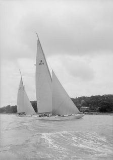 The 12 Metre racing yachts Vim and Tomahawk 1939. Creator: Kirk & Sons of Cowes