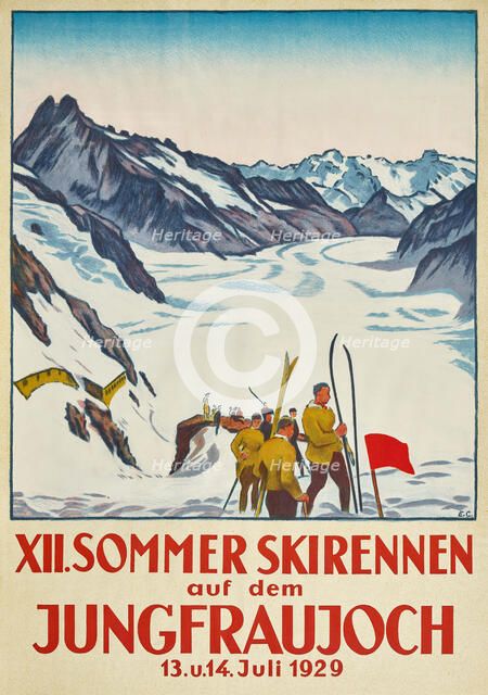 The 12th Summer ski race on the Jungfraujoch, 1929. Creator: Cardinaux; Emil (1877-1936).