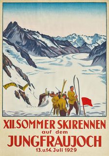The 12th Summer ski race on the Jungfraujoch, 1929. Creator: Cardinaux; Emil (1877-1936)