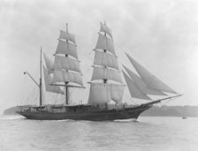 The 135 ft barque sailing ship Modwena 1911. Creator: Kirk & Sons of Cowes