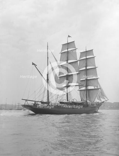 The 135 ft barque sailing ship 'Modwena', 1911. Creator: Kirk & Sons of Cowes.