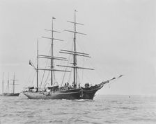 The 135 ft barque sailing ship Modwena 1911. Creator: Kirk & Sons of Cowes