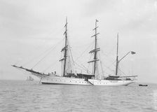 The 135 ft barque sailing ship Modwena 1913. Creator: Kirk & Sons of Cowes