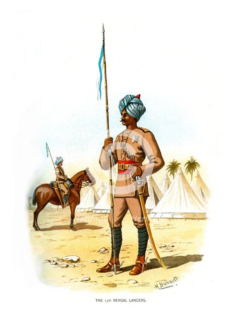 'The 13th Bengal Lancers', c1890.Artist: H Bunnett