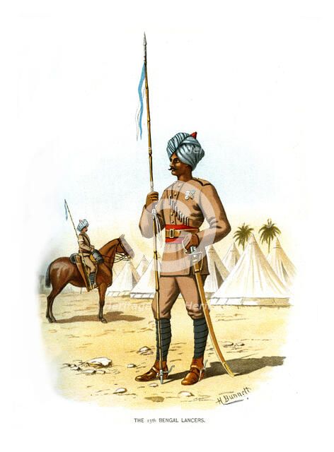 'The 13th Bengal Lancers', c1890.Artist: H Bunnett