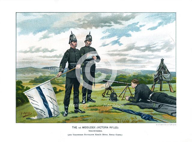 'The 1st Middlesex (Victoria Rifles)', c1890.Artist: Geoffrey Douglas Giles
