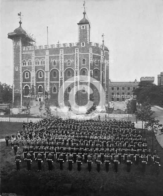 The 1st Suffolk Regiment at the Tower of London, 1895 (1896).Artist: WW Rouch