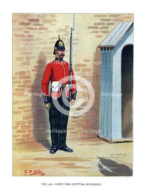 'The 25th King's Own Scottish Borderers', c1890.Artist: Geoffrey Douglas Giles